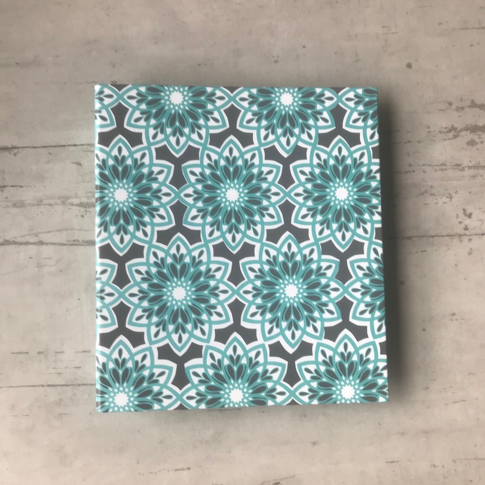 Designer Geometric Floral 3 Ring Binder